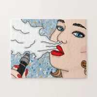Retro Style Vaping Lady   Jigsaw Puzzle