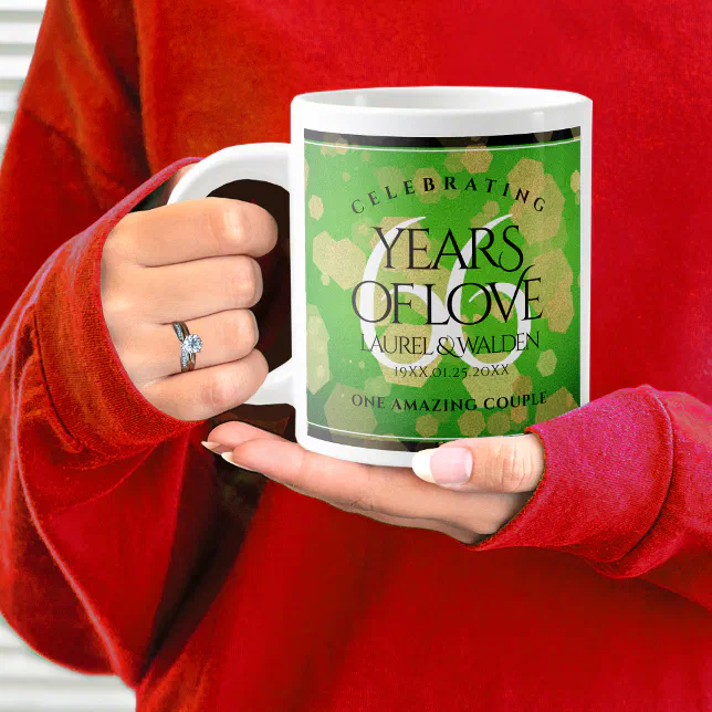 Elegant 66th Titanite Wedding Anniversary Giant Coffee Mug