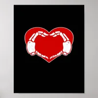 Heart Skeleton Hands Gothic Valentine Red Classic  Poster