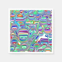 Colorful Bubbles Abstract Digital Art   Napkins