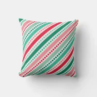 Christmas Dots & Stripes Throw Pillow