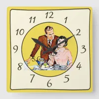 Nostalgic Vintage Retro Couple Kitchen Clock