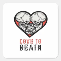 Aesthetic Valentines Till Death Do Us Part Square Sticker