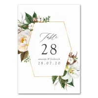 Floral Geometric Wedding Table Number