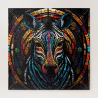 Vibrant Mosaic Zebra Jigsaw Puzzle