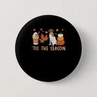 Tis The Season German Shorthaired Dog Fall Pumpkin Button