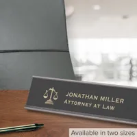 Professional Legal Scales of Justice Desk Name Plate