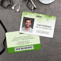 Green Custom Employee Photo ID Badge