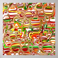 Retro Bubbles Digital Art Poster