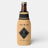 Elegant 5th Wood Wedding Anniversary Celebration Bottle Cooler