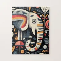 Geometric Elephant Portrait Jigsaw Puzzle