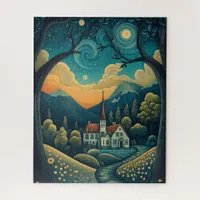 Magical Nordic Town Hall Jigsaw Puzzle