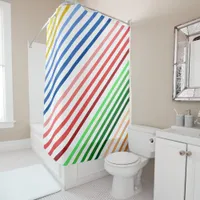 Shower Curtain - Groups of Colored Lines