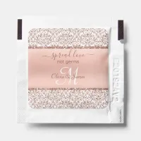 Rose Gold Damask Elegant Monogram Wedding Favors Hand Sanitizer Packet