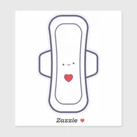 My First Period Cute Cartoon Menstrual Pad Heart Sticker