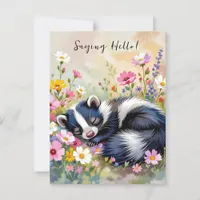 An Adorable Skunk | Saying Hello Postcard
