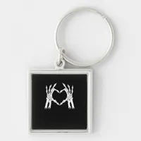 Halloween Skeleton Heart Hand Minimal Look Keychain