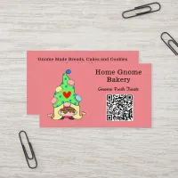 QR Code Gnome Hometown Bakery Pink Business Card