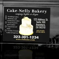 Gold + Ivory Bakery Cake Magnetic Black Car Sign