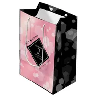 Elegant 2nd Rose Quartz Wedding Anniversary Medium Gift Bag