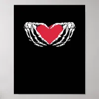 Funny Skeleton Heart Hands Classic Look Poster