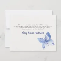 Butterfly Funeral Thank You Note Card