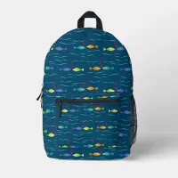 Cute sea fish in love printed backpack