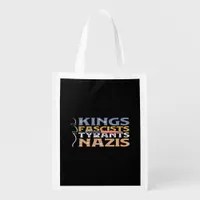 No Kings, Fascists, Tyrants, Nazis – Anti-Authorit Grocery Bag