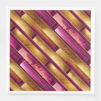 Magenta Gold Christmas Pattern#28 ID1009 Paper Dinner Napkins