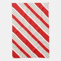 Christmas Candy Cane Stripes ID259 Kitchen Towel