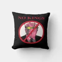 No Kings Anti Creative Graphic Style Throw Pillow