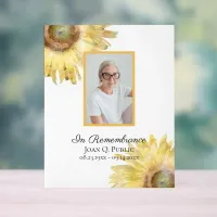 Yellow Sunflowers Watercolor Celebration of Life Acrylic Sign