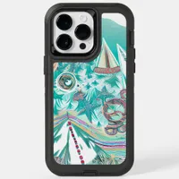 Sailboats and Sea Creatures Abstract Beachy Art OtterBox iPhone 14 Pro Max Case