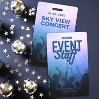 Blue Event Staff Badge for Concert or Festival