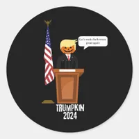 Trumpkin Let's Make Halloween Great Again Classic Classic Round Sticker