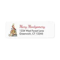 Cute Cats Christmas Tree Return Address Label