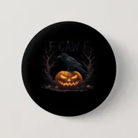 Caw-F's Spooky Pumpkin Halloween Classic Button