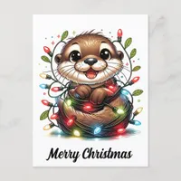 Christmas Otter Christmas Postcard