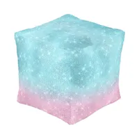 Glitter and Shine Gradient Teal/Pink ID673 Pouf