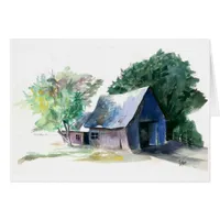 Card - note - Barn scene