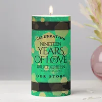 Elegant 19th Jade Wedding Anniversary Celebration Pillar Candle