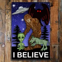 I Believe | Big Foot Alien Mothman UFO Chupacabra  Jigsaw Puzzle