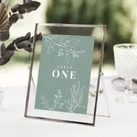 Boho Floral Sage Green Table Numbers Poster