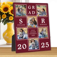Personalized Graduation Burgundy Photo Collage Plaque