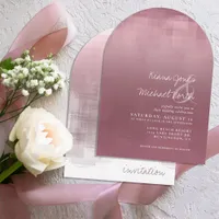 Watercolor Reflections Wedding Mauve Arch ID774 Invitation