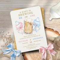 A Baby is Brewing He or She Beer Gender Reveal Invitation