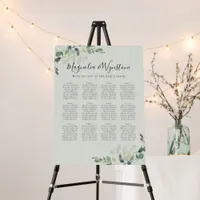 Eucalyptus Wedding Table Seating Chart  Foam Board