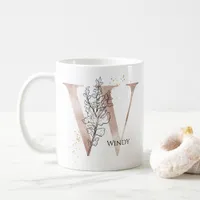 Monogram Initial Modern Letter W Boho Personalized Coffee Mug