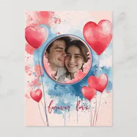 Forever Love with Heart Shaped Balloons Postcard