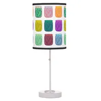 Funny Brightly Colored Rainbow Pickle Jar Table Lamp